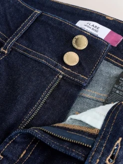 Délavage bleu - Jean évasé extensible à taille haute