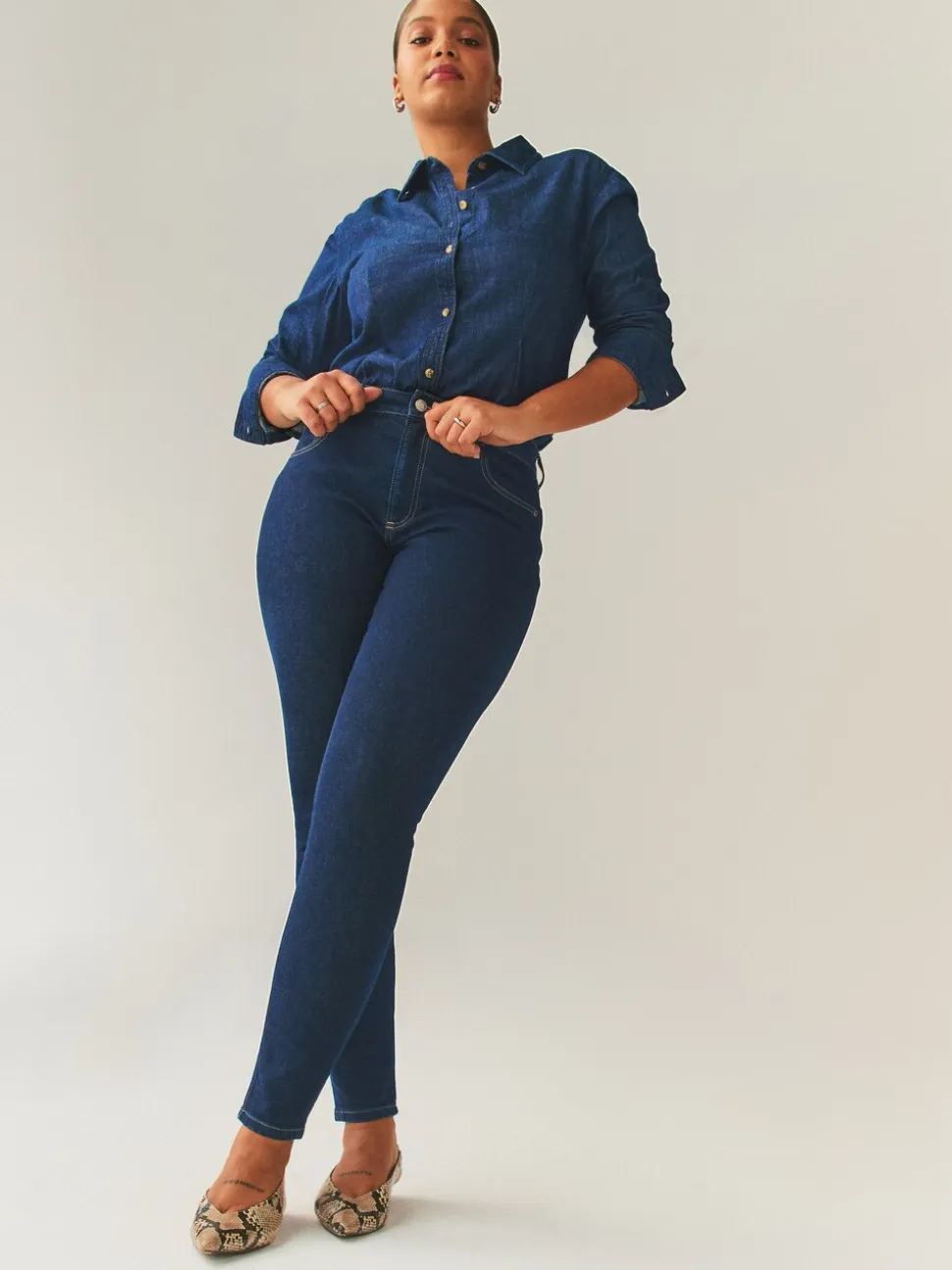 Délavage bleu - Jeans skinny taille mi-haute Hourglass