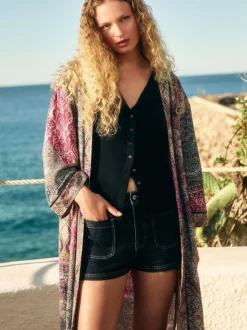 Délavage bleu - Mini-short en Denim à poches plaquées