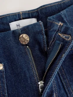 Délavage bleu - N Premium Jean Ample Extensible à poche haute avec poche plaquée