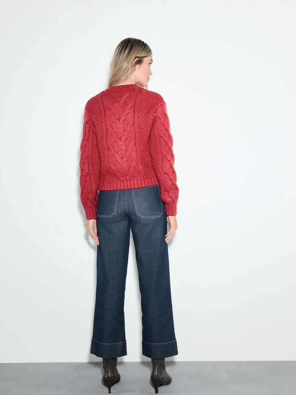 Délavage bleu - Raccourci pochette plaquée Jeans