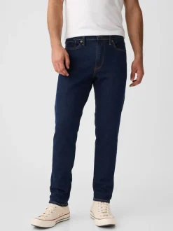 Délavage bleu foncé - Gap Coupe ajustée Comfort Extensible Tapered Jeans