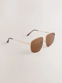Doré (métal) - Lunettes de soleil style aviateur