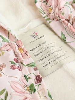 Double zip imprimé fleuri rose - Combinaison à capuche en nylon bébé (0mois-2ans)