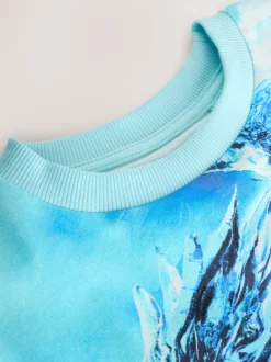 Dragon blanc/bleu - T-shirt imprimé régulier à manches courtes (3-16ans)