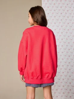 détail brodé Rouge - Sweat-shirt (3-16yrs)