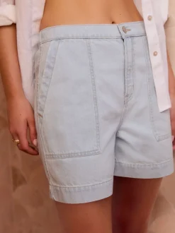 eau de javel - Short utilitaire léger en coton 100% Denim