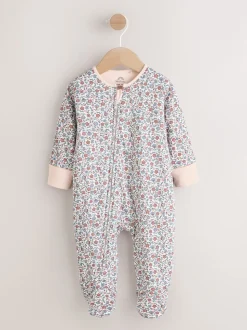 Ecru Floral - 2.5 TOG Combinaison de nuit matelassée Bébé