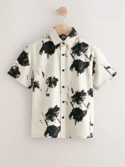 Ecru Floral - Chemise imprimée Manches courtes (3-16ans)