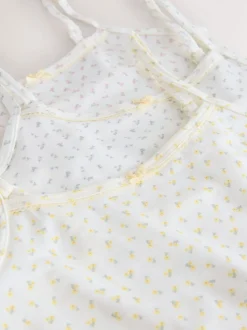 Ecru Floral - Gilets cami imprimés à bretelles Lot de 3 (1.5-16ans)