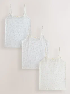 Ecru Floral - Gilets cami imprimés à bretelles Lot de 3 (1.5-16ans)