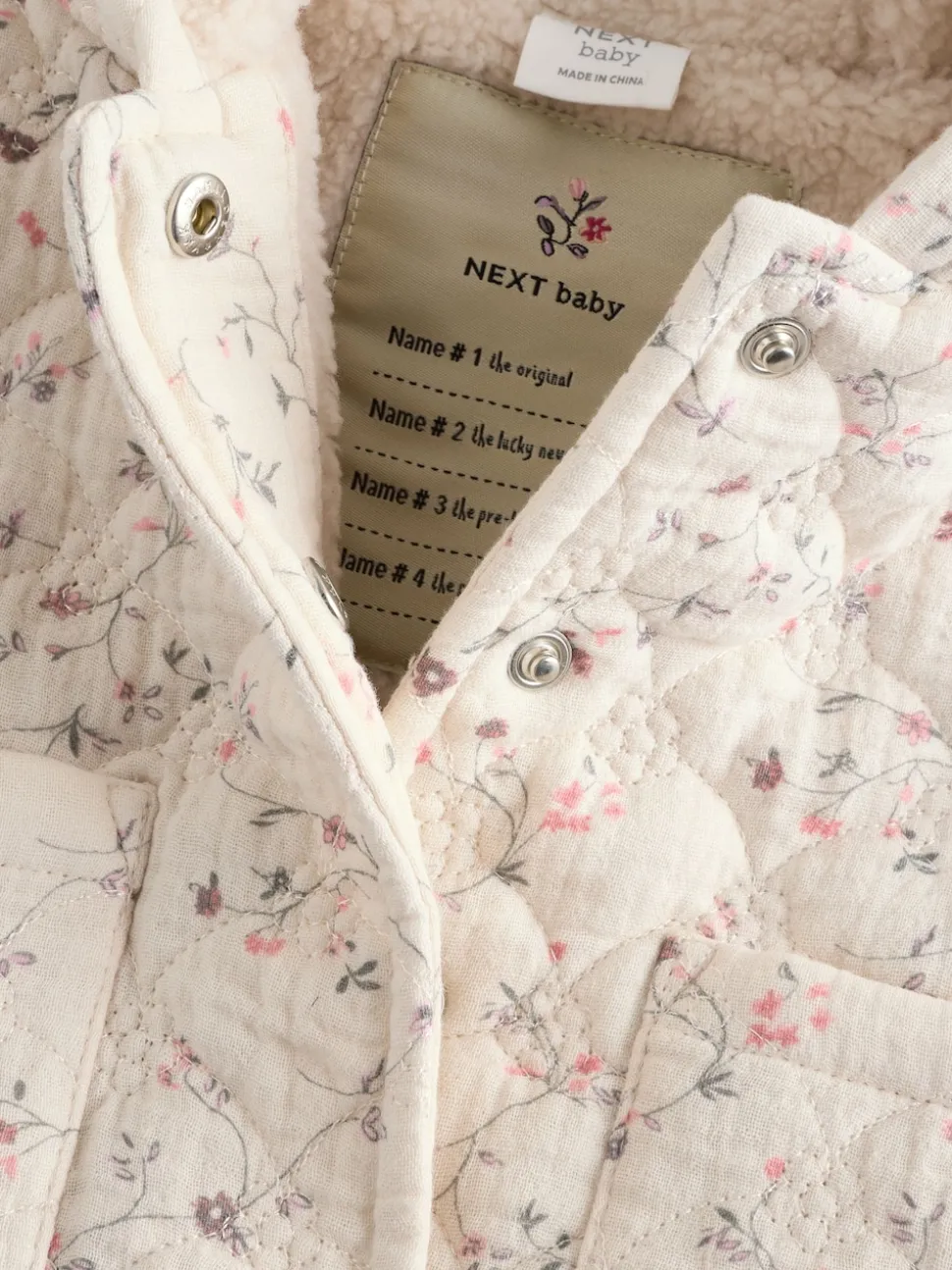 Ecru Floral - Manteau Bébé en jersey effet froissé (0mois -2ans)