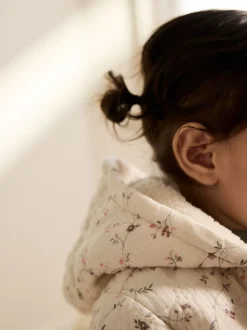 Ecru Floral - Manteau Bébé en jersey effet froissé (0mois -2ans)