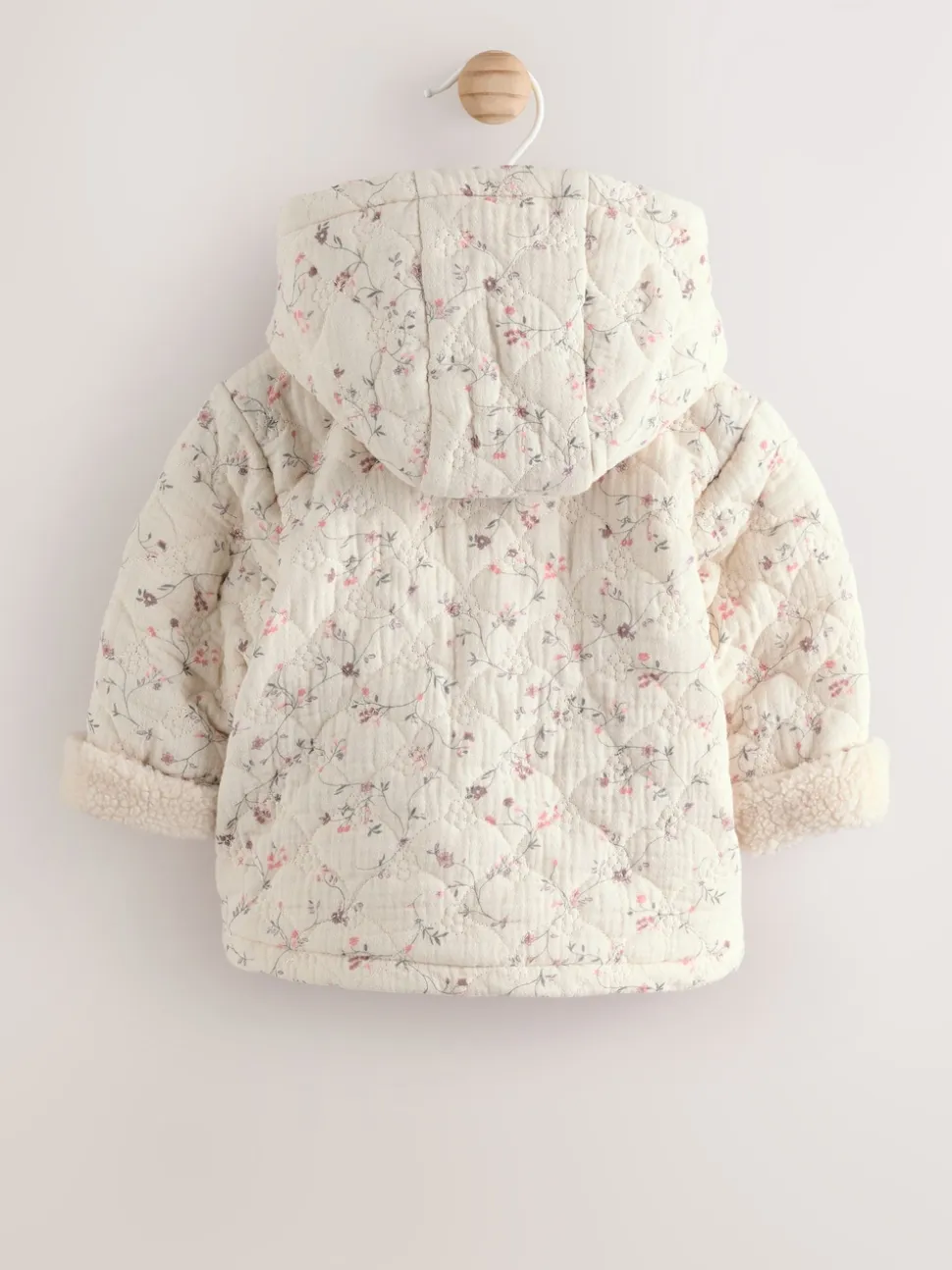 Ecru Floral - Manteau Bébé en jersey effet froissé (0mois -2ans)