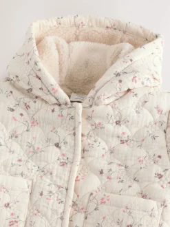 Ecru Floral - Manteau Bébé en jersey effet froissé (0mois -2ans)