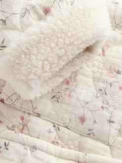 Ecru Floral - Manteau Bébé en jersey effet froissé (0mois -2ans)