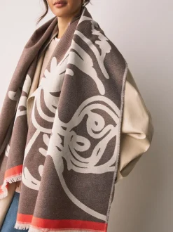 Ecru Hamish la vache des Highlands - Écharpe épaisse