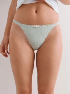 Ecru/Rose - Lot de 3 culottes sans coutures en pointelle