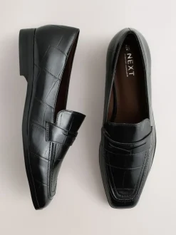 Effet Croc noir - Mocassins Forever Comfort® à bout carré