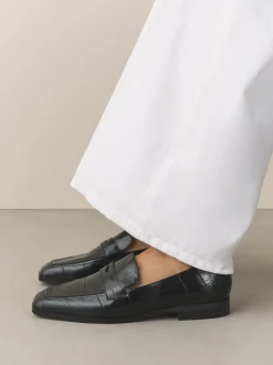 Effet Croc noir - Mocassins Forever Comfort® à bout carré