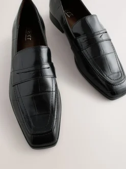 Effet Croc noir - Mocassins Forever Comfort® à bout carré