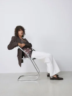 Effet croco Marron chocolat - Mocassins Forever Comfort® à bout carré