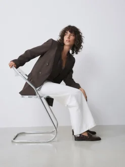 Effet croco Marron chocolat - Mocassins Forever Comfort® à bout carré