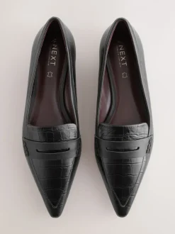 Effet croco Noir en relief - Mocassins Forever Comfort® Premium en cuir à bout pointu