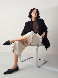 Effet croco Noir en relief - Mocassins Forever Comfort® Premium en cuir à bout pointu