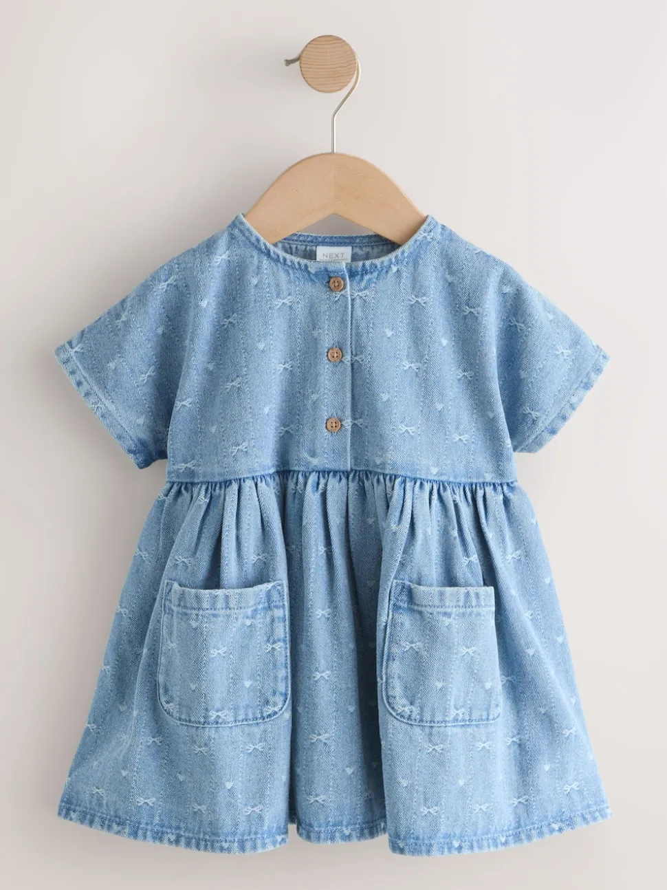 En jean avec nœud - Robe à manches courtes (3mois à8ans)