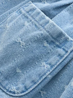 En jean avec nœud - Robe à manches courtes (3mois à8ans)