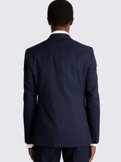 encre - MOSS veste ajustée de costume extensible à double boutonnage