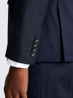 encre - MOSS veste ajustée de costume extensible à double boutonnage