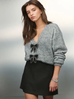 Enduit de noir - Mini jupe Jean