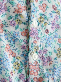 Ensemble barboteuse et bandeau JoJo Maman Bébé à fleurs smockées