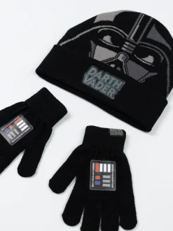 Ensemble bonnet et gants Vanilla Underground Star Wars noir garçon