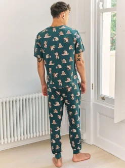 Ensemble de Pyjamas long imprimé ours Chelsea Peers Wilderness