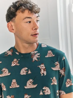 Ensemble de Pyjamas long imprimé ours Chelsea Peers Wilderness