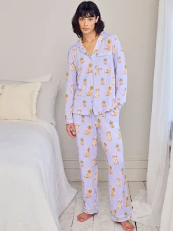 Ensemble de pyjamas longs imprimés Chelsea Peers Spa Dogs