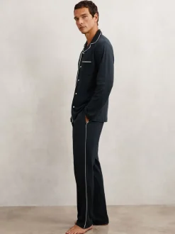 Ensemble de pyjamas Reiss Aubery à passepoils en coton