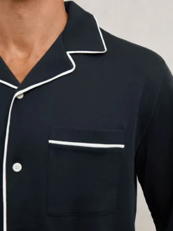 Ensemble de pyjamas Reiss Aubery à passepoils en coton