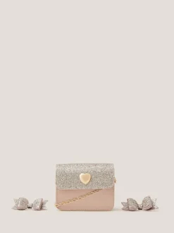Ensemble Monsoon Mini sac pailleté et pinces à cheveux avec nœud