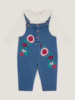 Ensemble Monsoon Salopettes en Denim et haut côtelé pour BÉBÉ