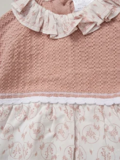 Ensemble Rock-A-Bye Baby Boutique True rose en maille et robe tissée et bandeau