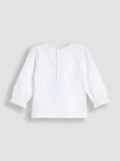 Ensemble salopette et haut JoJo Maman Bébé en chambray brodé