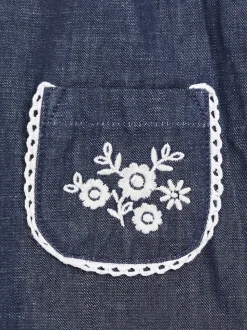 Ensemble salopette et haut JoJo Maman Bébé en chambray brodé