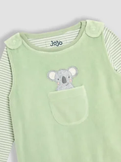 Ensemble salopette JoJo Maman Bébé 2pièces avec pieds en coton