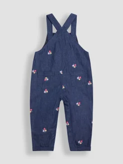 Ensemble salopette JoJo Maman Bébé en chambray brodé et haut côtelé