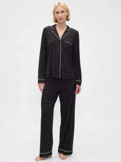 Etoile noire - Haut de Pyjama à manches longues Gap en modal