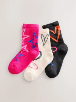 Farine d’avoine rose et gris anthracite - Chaussettes de cheville à semelle coussinée en coton riche 3 Pack